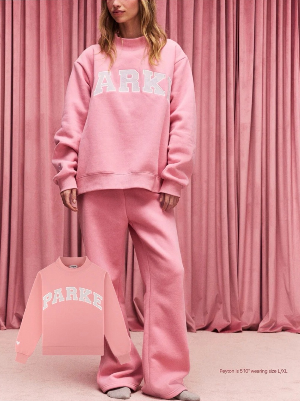 PARKE Varsity Mockneck (Valentine’s) Blush & Lavender L/XL NIp